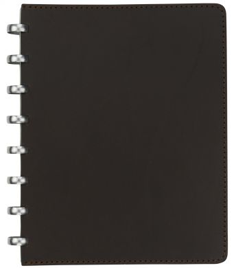 A5 Pur Belgian Chocolate Leather Meeting Book with Cream Meeting Log Pages with 5x5 Squared Notes Area